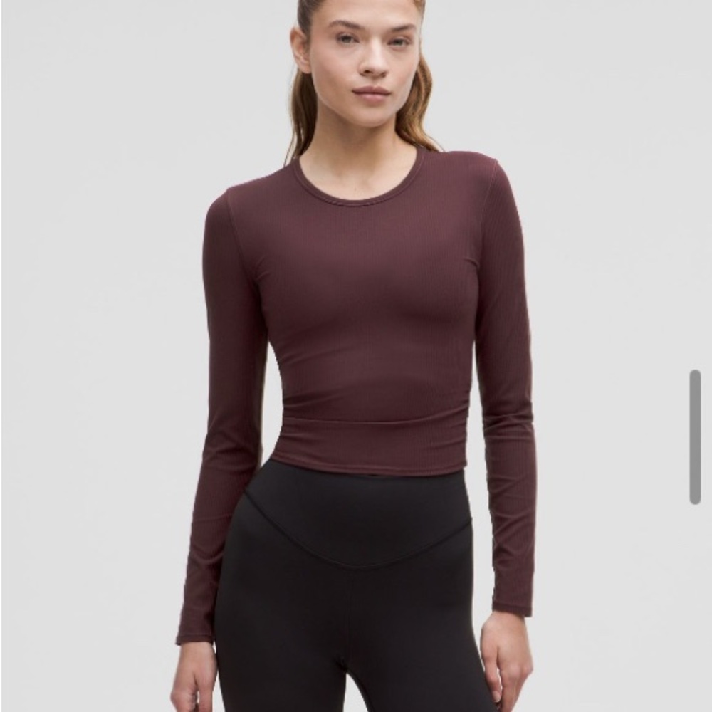 All It Takes Back-Twist Ribbed Nulu Long Sleeve Goodnight Plum Size 4
lululemon